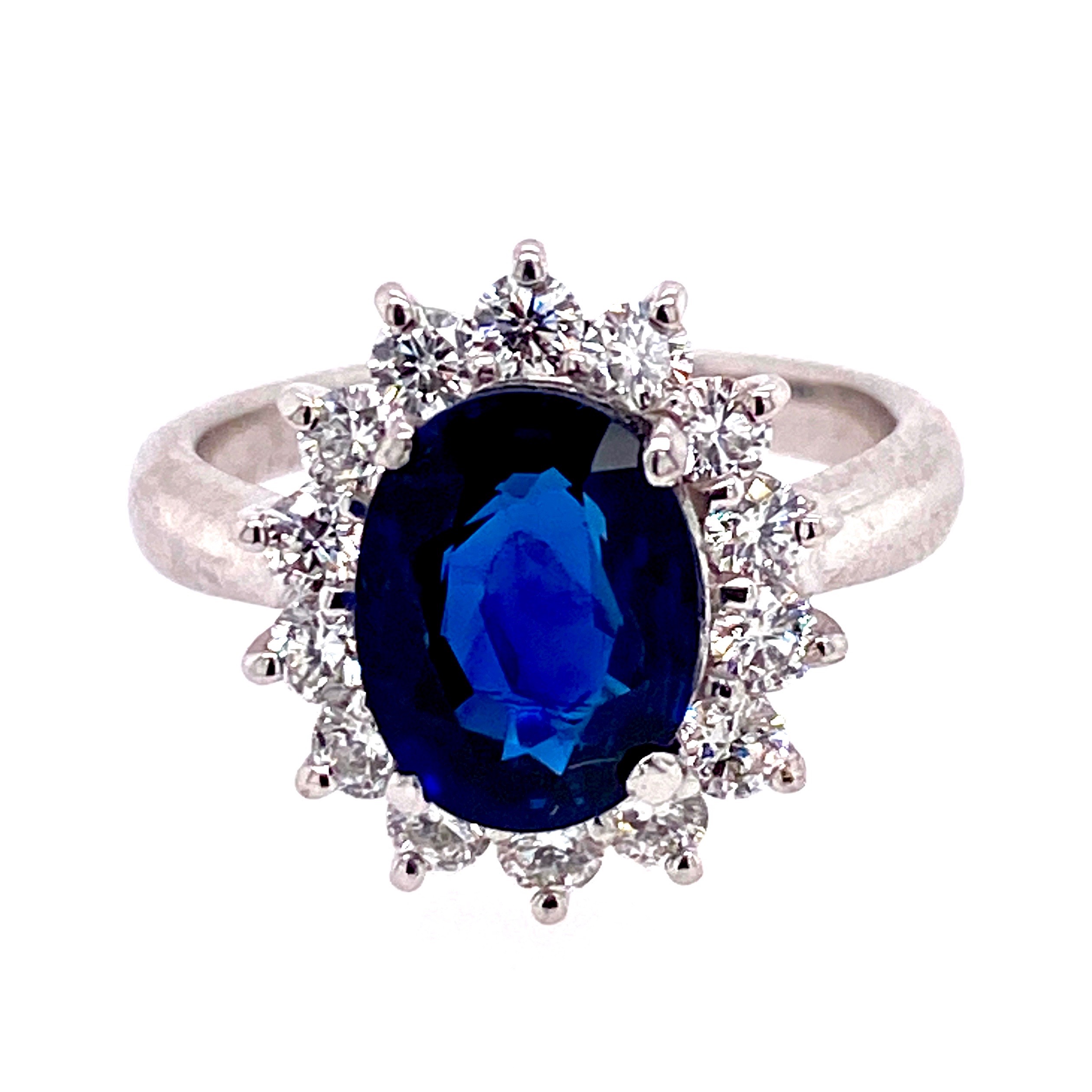 Olympic Jewelry Seattle Sapphire & Diamond Halo Engagement Ring