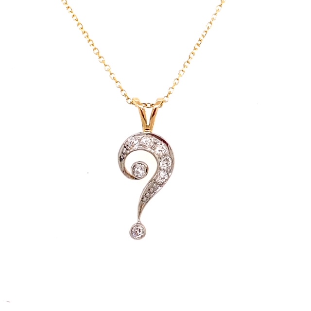 diamond question mark pendant