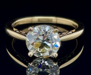 Certified 2.31ct Pear Cut Blue Sapphire & Diamond 14k Gold Engagement Ring set 