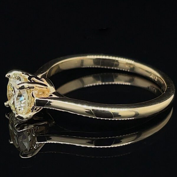 GIA Certified Recycled .88 Carat Round Brilliant Diamond Solitaire Engagement Ring - Image 2