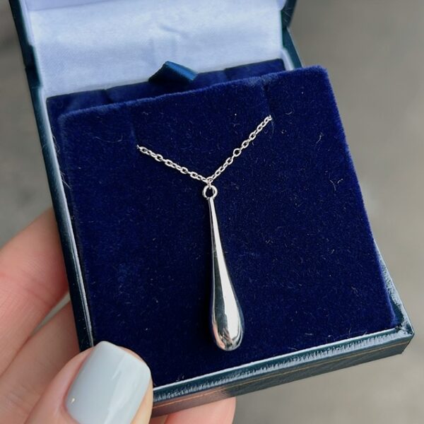 White Gold Tear Drop Necklace
