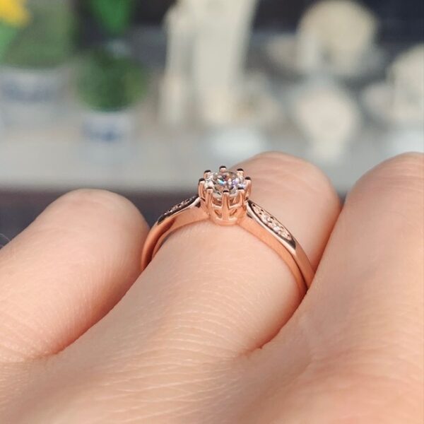 Rose Gold Recycled Old European Cut Diamond Ring - Image 5