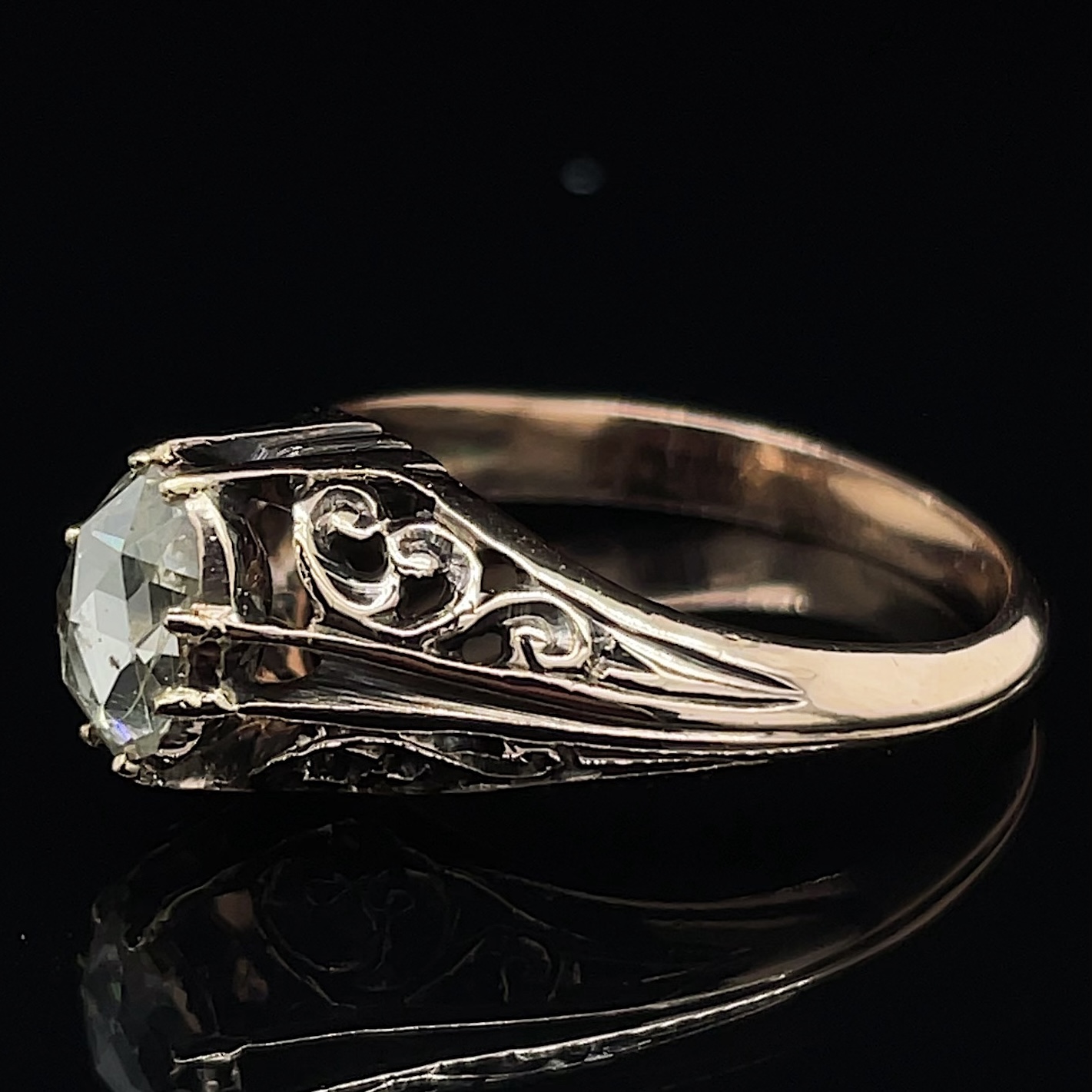 Victorian Ottoman Empire Rose Cut Oval Diamond Ring Circa 1850 ...