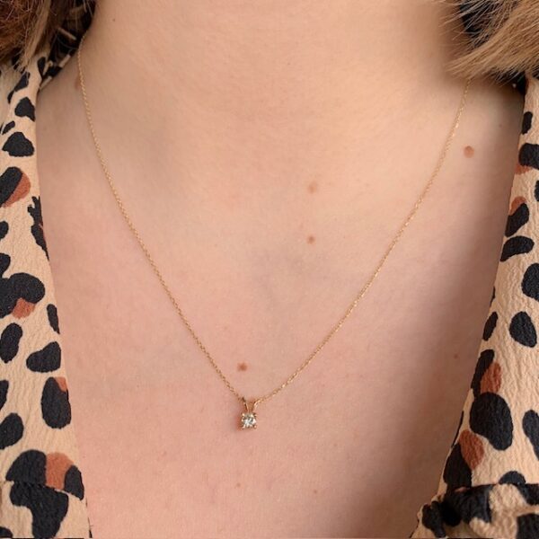 Dainty Diamond Solitaire Pendant - Image 3