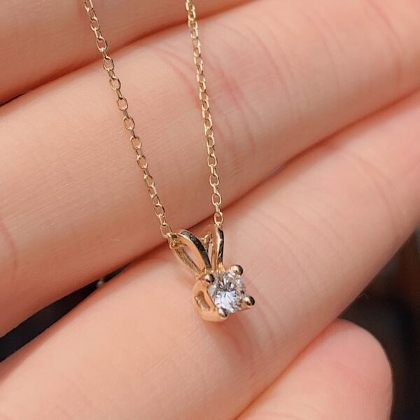 Dainty Diamond Solitaire Pendant - Image 2