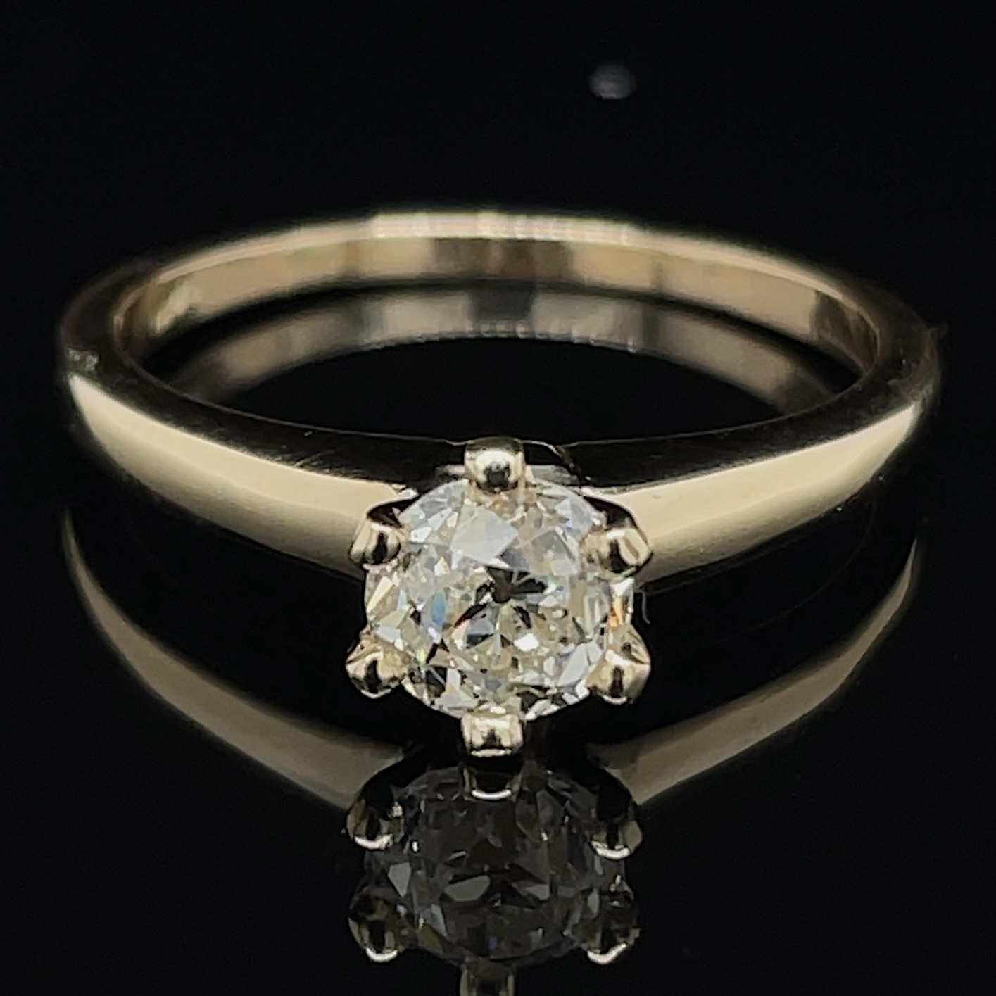 Antique Old Mine Cut Diamond Solitaire Ring | Olympic Jewelry - Open ...