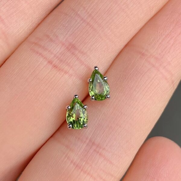 Pear Shape Peridot Stud Earrings