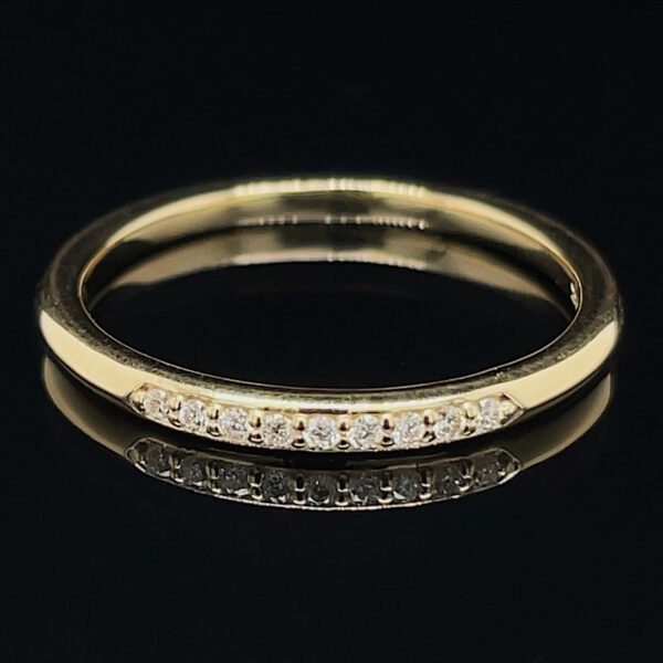 Yellow Gold Knife Edge Diamond Band