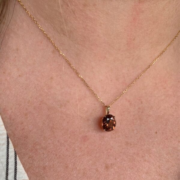 5.84 Carat Brown Zircon Pendant - Image 5