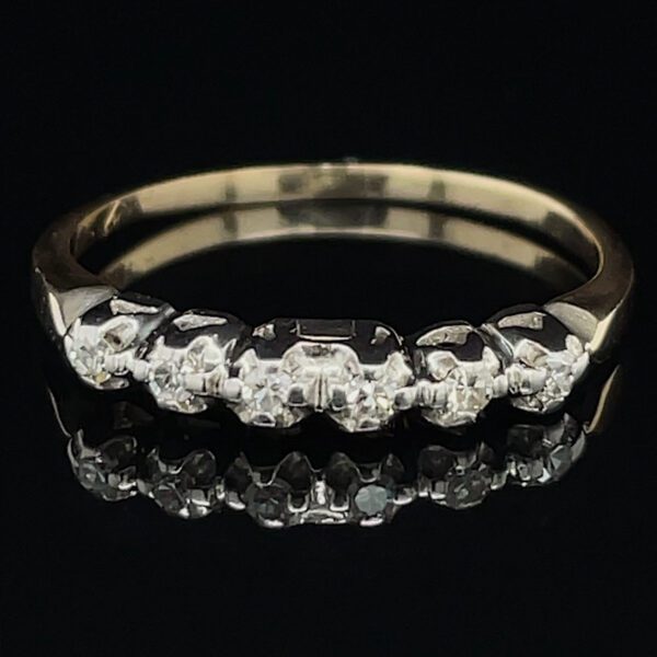 Midcentury Single Cut Diamond Band