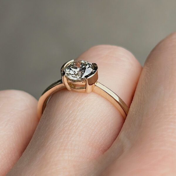 Recycled Semi Bezel Fancy Brown Diamond Ring - Image 5