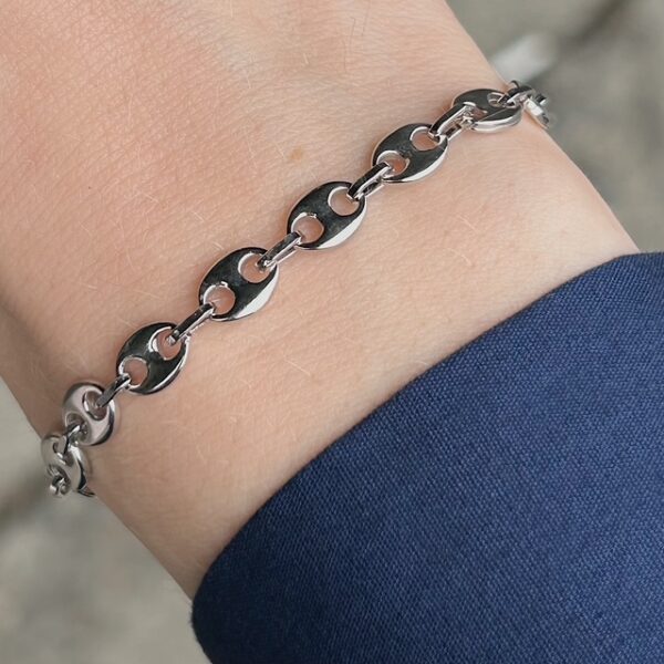 Sterling Silver Puff Mariner Bracelet