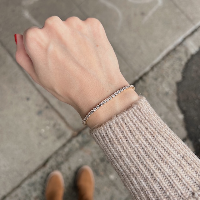 Recycled Yellow Gold 5.38ctw Diamond Tennis Bracelet - Image 2