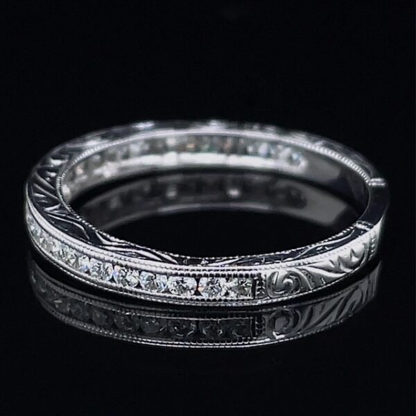 Estate Engraved Diamond Band