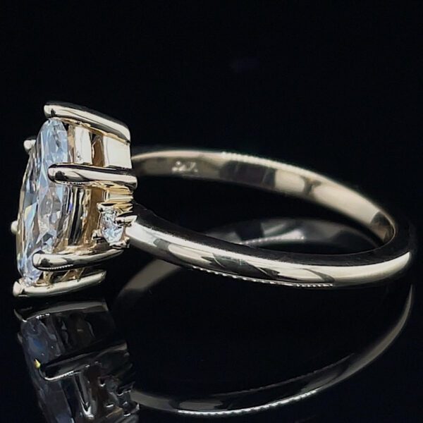 Recycled GIA Certified Marquise Diamond Ring - Image 2