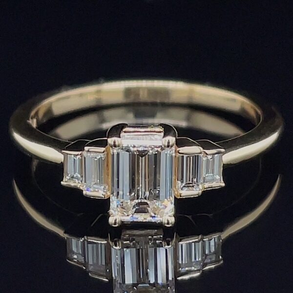 Recycled GIA Certified Emerald Cut Ring