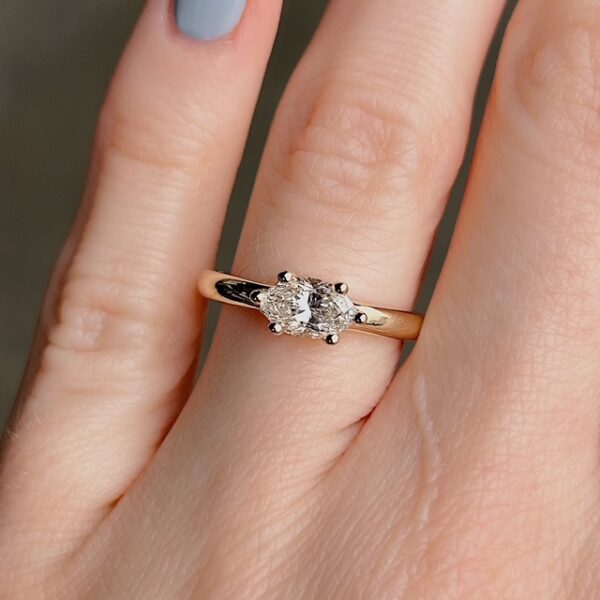 Recycled East/West Marquise Diamond Ring - Image 2