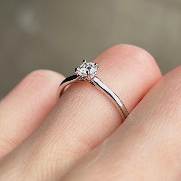 Recycled .33ct Natural Diamond Solitaire Engagement Ring - Image 4