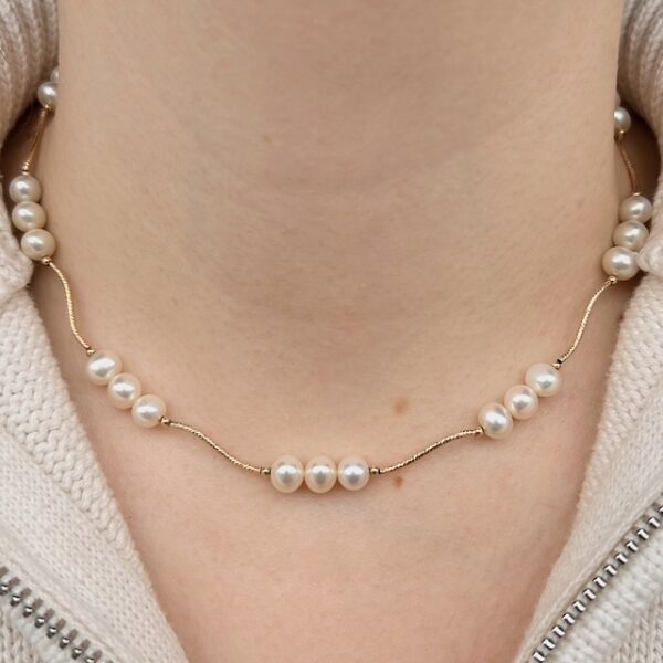 Estate Pearl Station Necklace