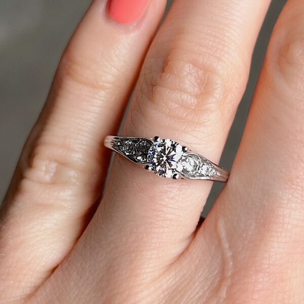Estate GIA Certified .70ct Diamond Ring - Image 4