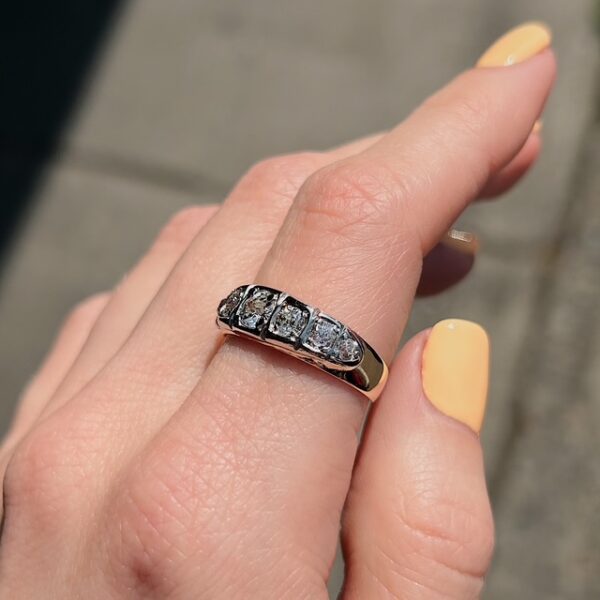 Antique Old European Cut Diamond Band - Image 4