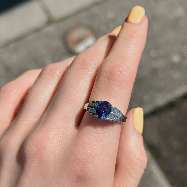 Estate Tanzanite Diamond Ring - Image 2