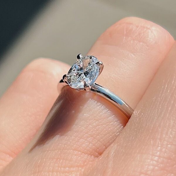 Estate GIA Certified Oval Diamond Ring - Image 4