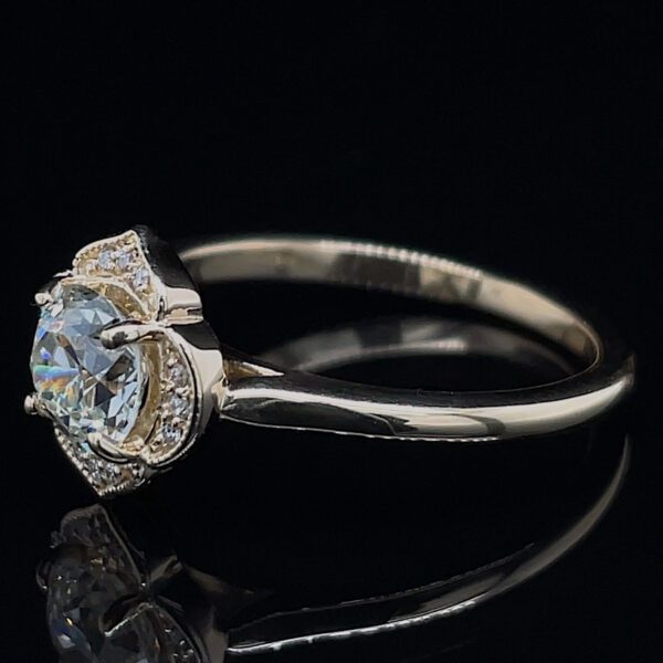 Recycled Old European Cut Diamond Halo Ring - Image 2