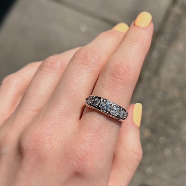 Antique Old European Cut Diamond Band - Image 3