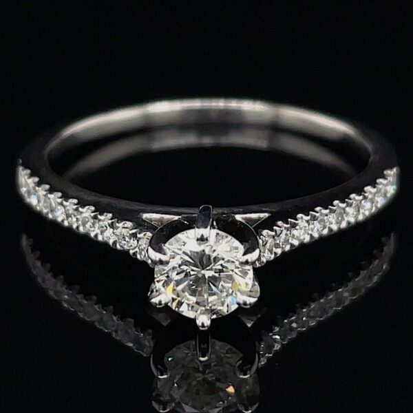 Estate Diamond Accented Solitaire Ring