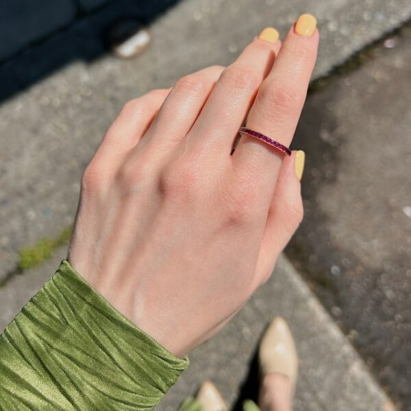 Estate French Cut Ruby Eternity Band - Image 3