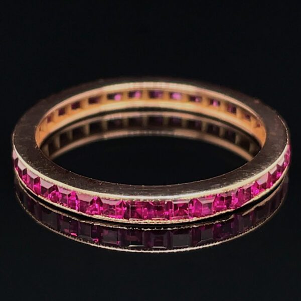 Estate French Cut Ruby Eternity Band