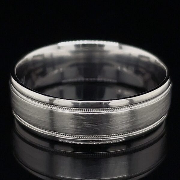 Estate White Gold Line Design Band