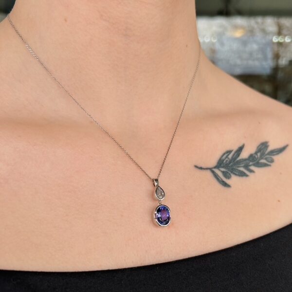 Estate Tanzanite & Diamond Pendant