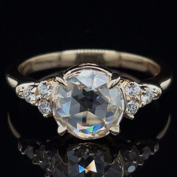 Recycled GIA Certified Rose Cut Diamond Ring