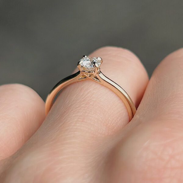 Recycled Yellow Gold .33ct Solitaire Ring - Image 3