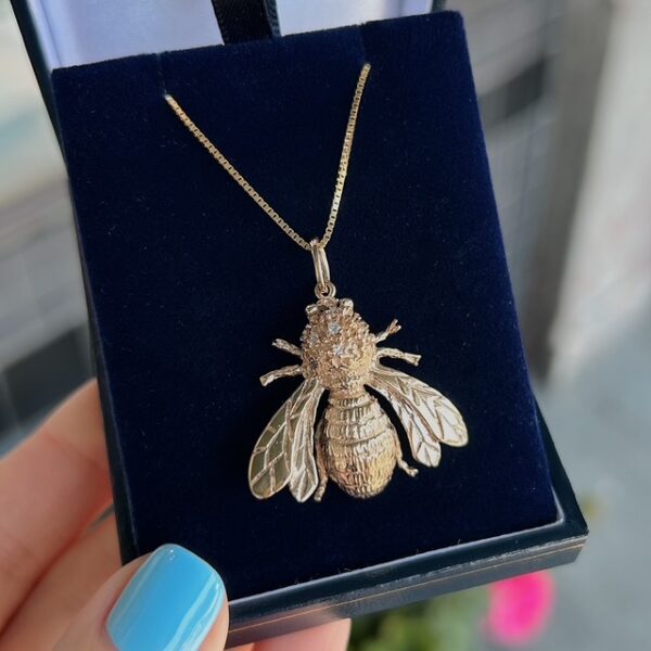 Estate Diamond Bee Pendant