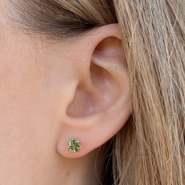 Recycled Peridot Stud Earrings