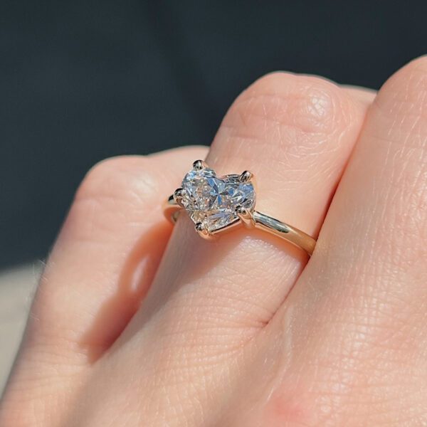 Recycled GIA Certified Heart Diamond Ring - Image 5