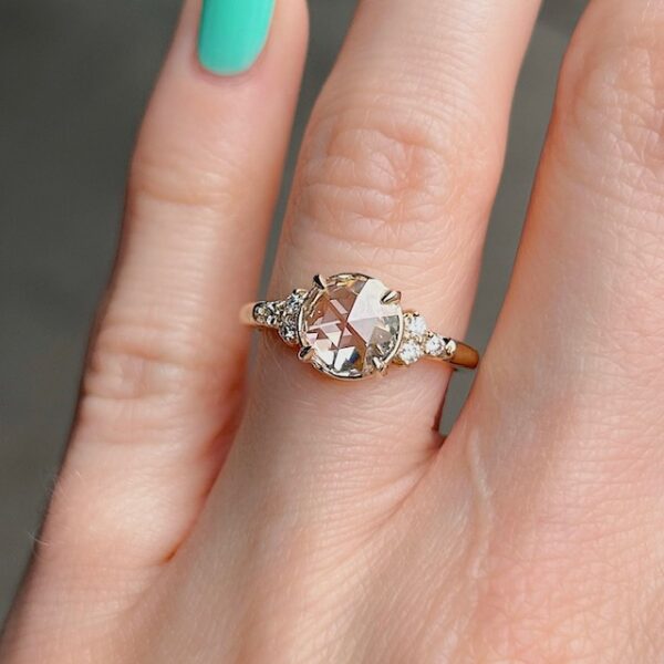 Recycled GIA Certified Rose Cut Diamond Ring - Image 3