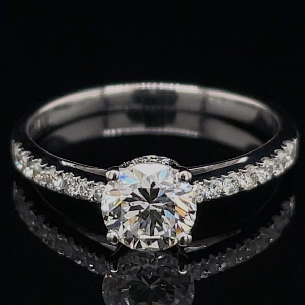 Estate Diamond Accented Solitaire Ring