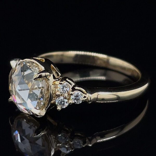 Recycled GIA Certified Rose Cut Diamond Ring - Image 2
