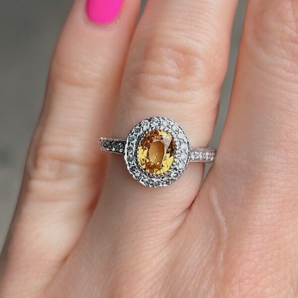 Estate Yellow Sapphire & Diamond Ring - Image 3