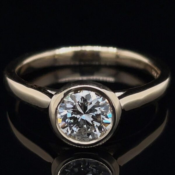Recycled Bezel Set Diamond Ring