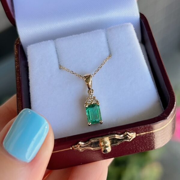 Estate Emerald & Diamond Pendant