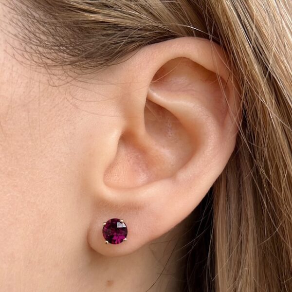 Recycled Rhodolite Garnet Studs