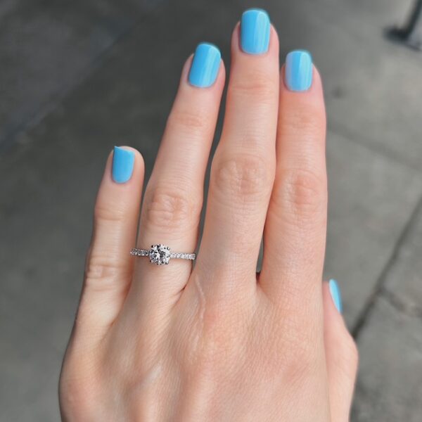 Estate Diamond Accented Solitaire Ring - Image 3