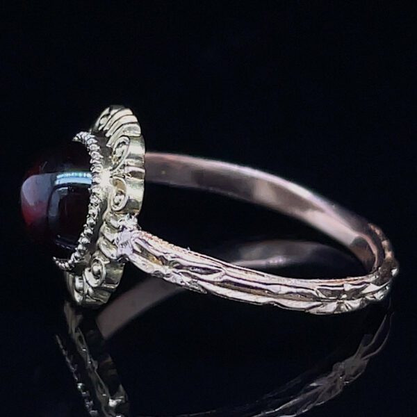 Antique Cabochon Garnet Ring - Image 2