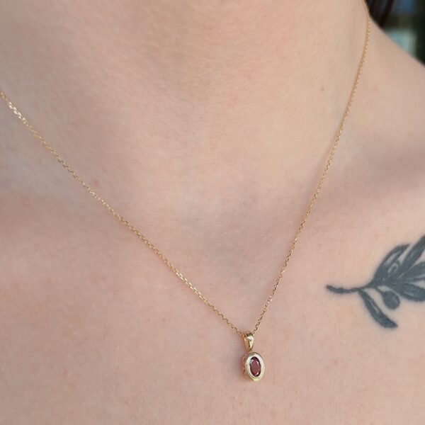 Bezel Set Ruby Pendant - Image 2