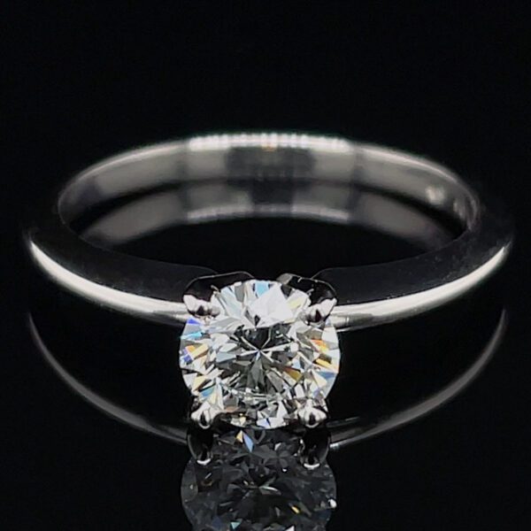 Estate Certified Ideal Cut .56ct Platinum Ring